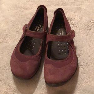 Clark’s wave purple suede shoes